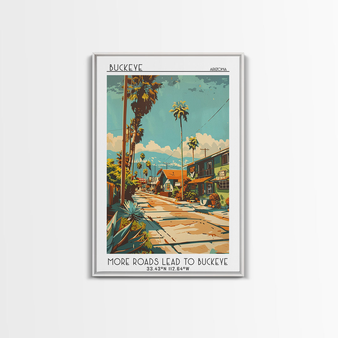 Buckeye Arizona Travel Poster, Canvas Print, Retro Wall Art, Travel Print, Mid Century Wall Art, Retro Travel Poster, Fine Art Print