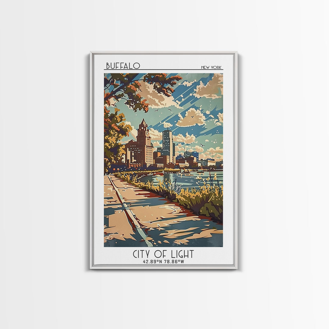 Buffalo New York Travel Poster, Canvas Print, City Art Print, Travel Wall Art, Vintage Travel Print, City Illustration, Poster Print