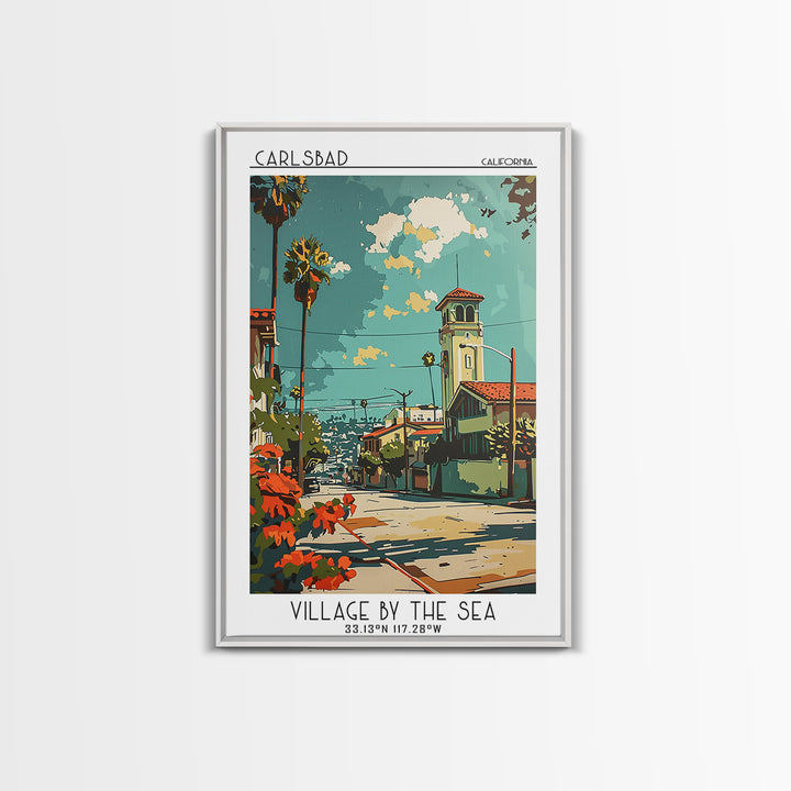 Carlsbad California Travel Poster, Canvas Print, Poster Print, Travel Wall Art, City Travel Poster, Gallery Wall Set, City Art Print