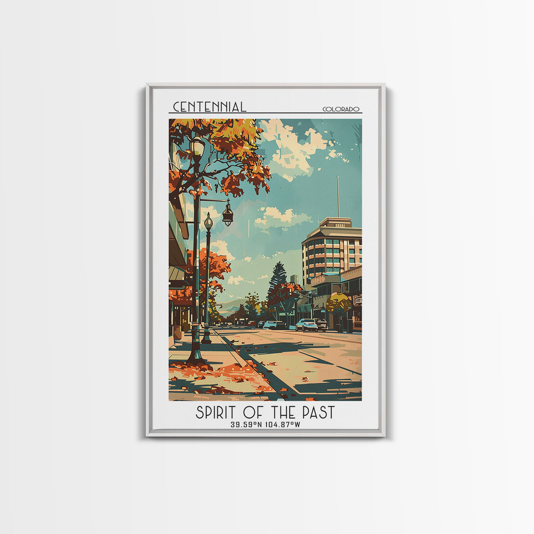 Centennial Colorado Travel Poster, Canvas Print, Retro Wall Art, Travel Print, Colorful Wall Art, Retro Travel Print, Travel Posters