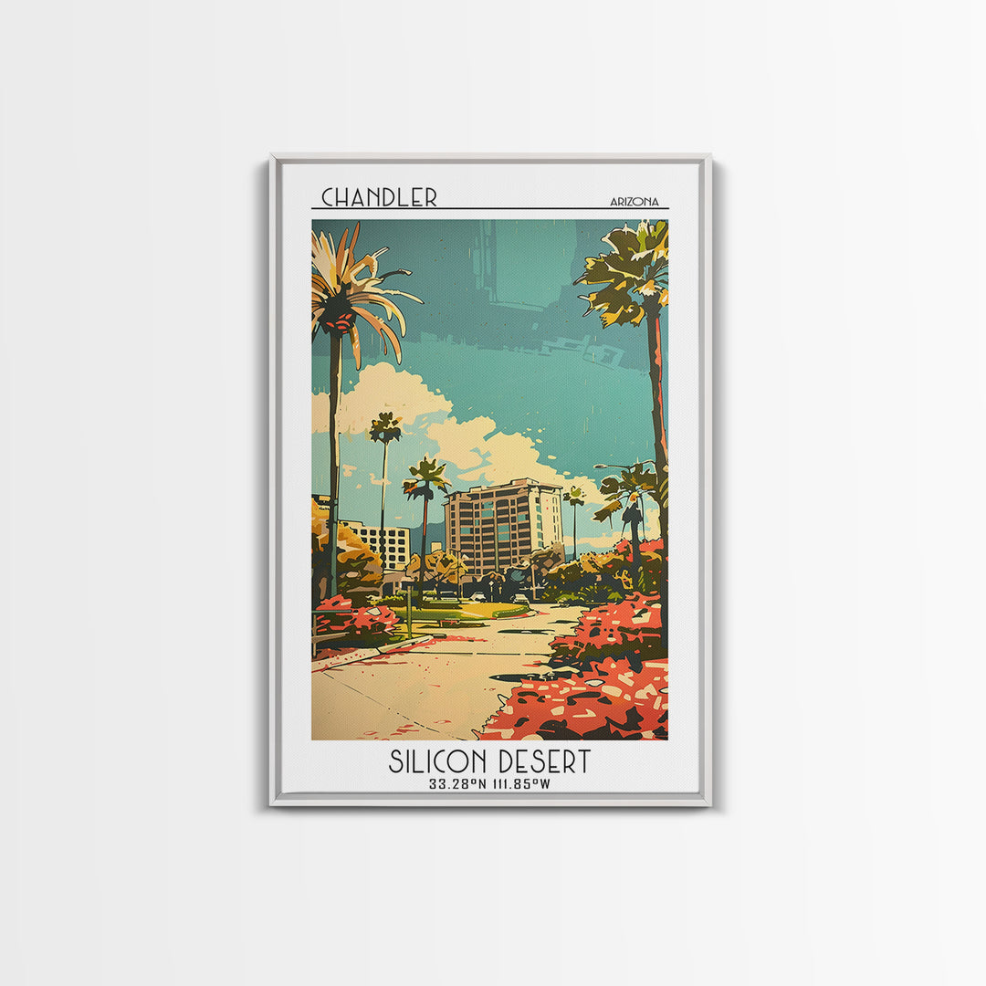 Chandler Travel Poster, Framed Canvas Print, Travel Art Print, Modern Wall Decor, Wall Art, Travel Wall Decor, Poster Art, Art Print