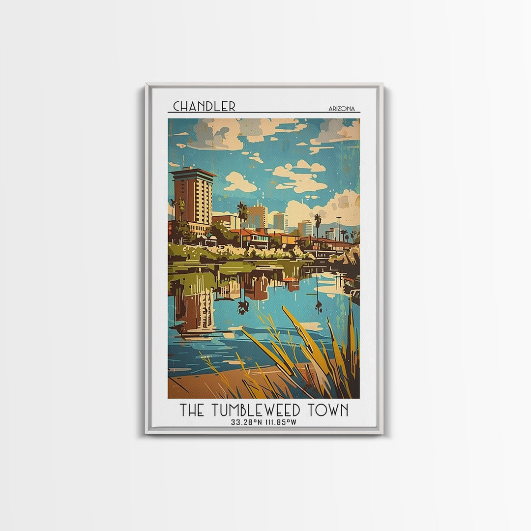 Chandler Arizona Travel Poster, Canvas Print, Travel Art Print, Modern Wall Decor, Living Room Wall Art, Home Decor, Travel Wall Art