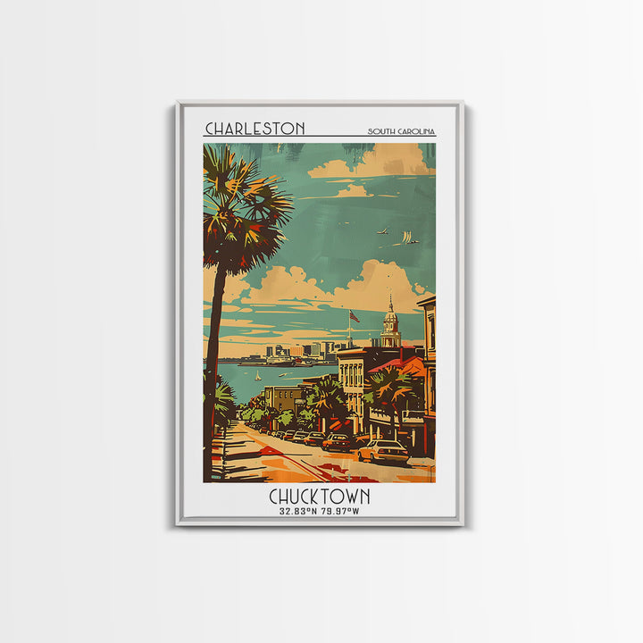 Charleston South Carolina Travel Poster, Canvas Print, City Art Print, Travel Wall Art, City Travel Poster, Vintage Poster, Wall Art