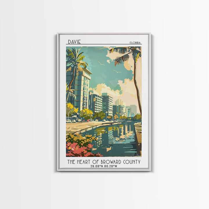 Davie Florida Travel Poster, Canvas Print, Retro Travel Poster, City Wall Art, Vintage City Poster, Vintage Poster, Gallery Wall Set