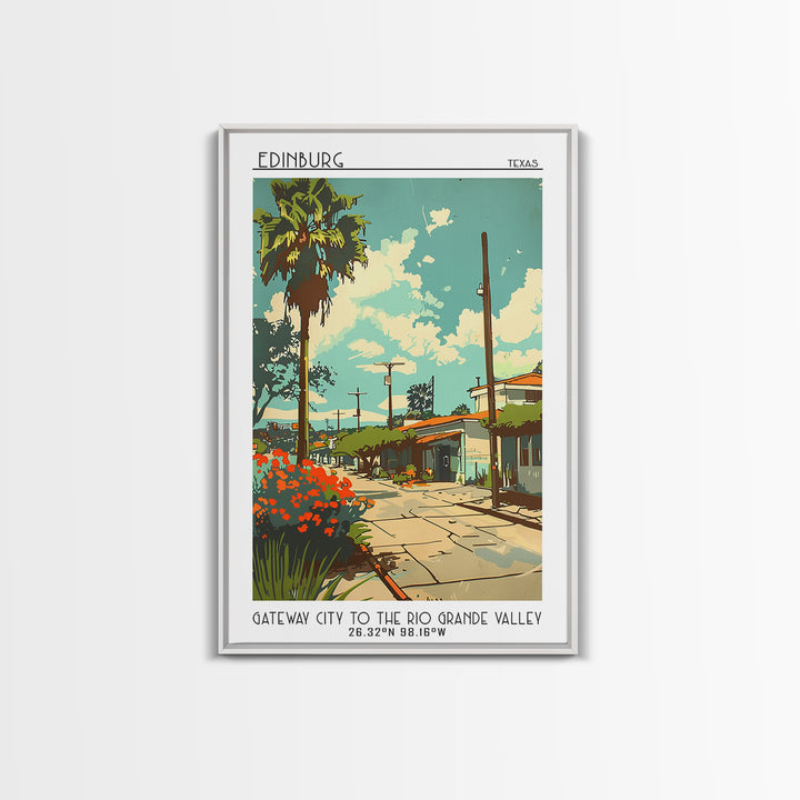 Edinburg Travel Poster, Framed Canvas Print, Retro Travel Poster, City Wall Art, City Illustration, Minimalist Poster, Travel Prints