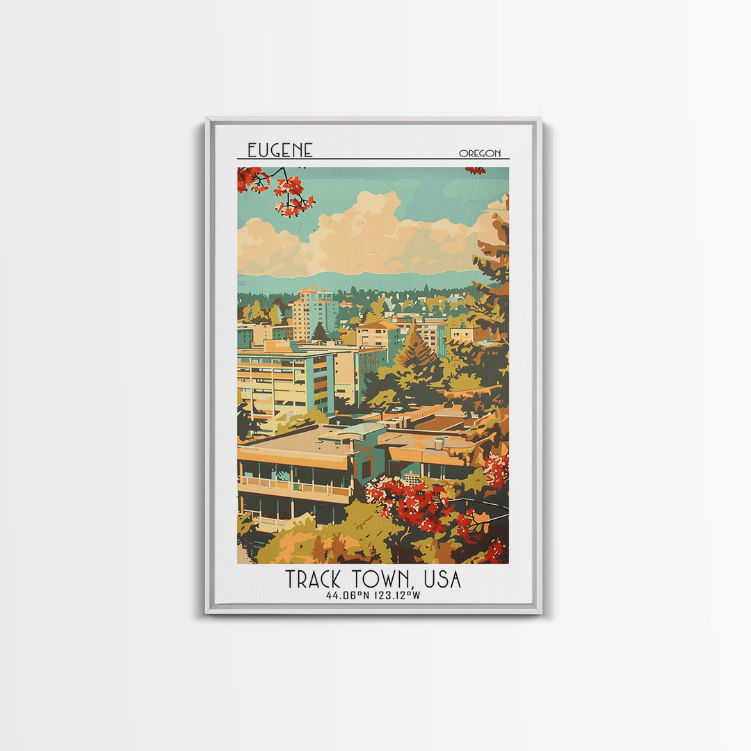Eugene Oregon Travel Poster, Canvas Print, City Travel Poster, Travel Wall Decor, Wanderlust Gift, Travel Wall Art, Gallery Wall Set