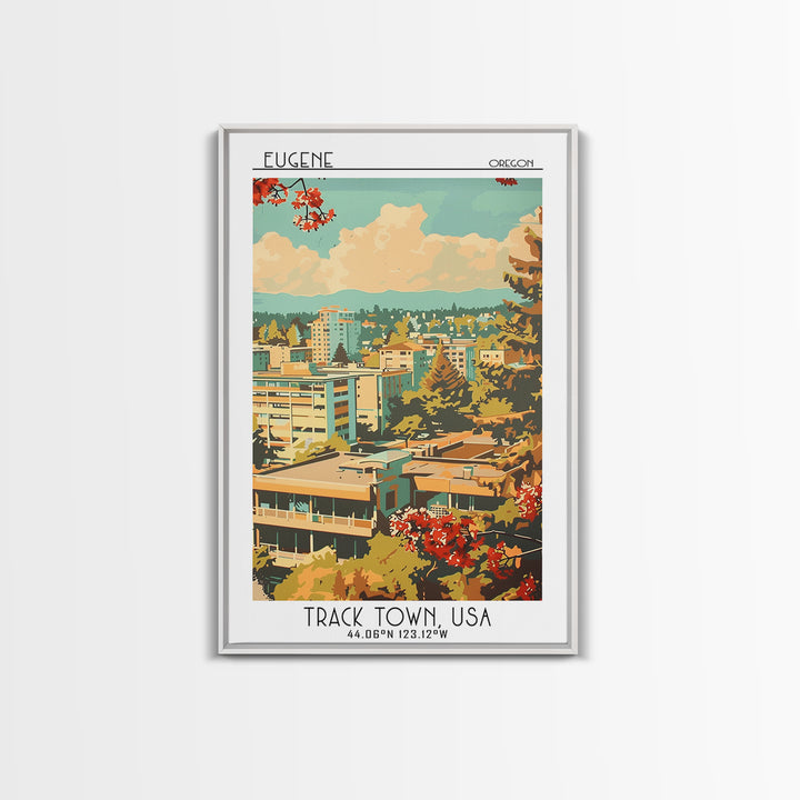 Eugene Oregon Travel Poster, Canvas Print, City Travel Poster, Travel Wall Decor, Wanderlust Gift, Travel Wall Art, Gallery Wall Set