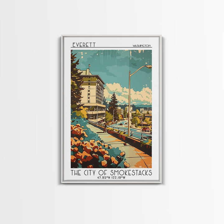 Everett Travel Poster, Canvas Print, Poster Print, Travel Wall Art, Gallery Wall Set, Retro Travel Poster, Art Print, City Art Print