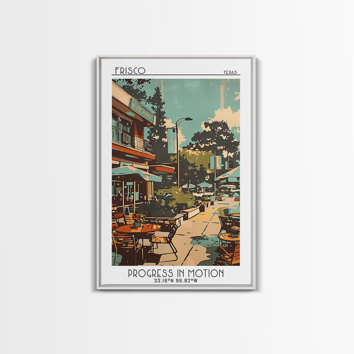Frisco Texas Travel Poster, Canvas Print, City Travel Poster, Travel Wall Art, Landscape Art, Modern Wall Decor, Retro Travel Poster