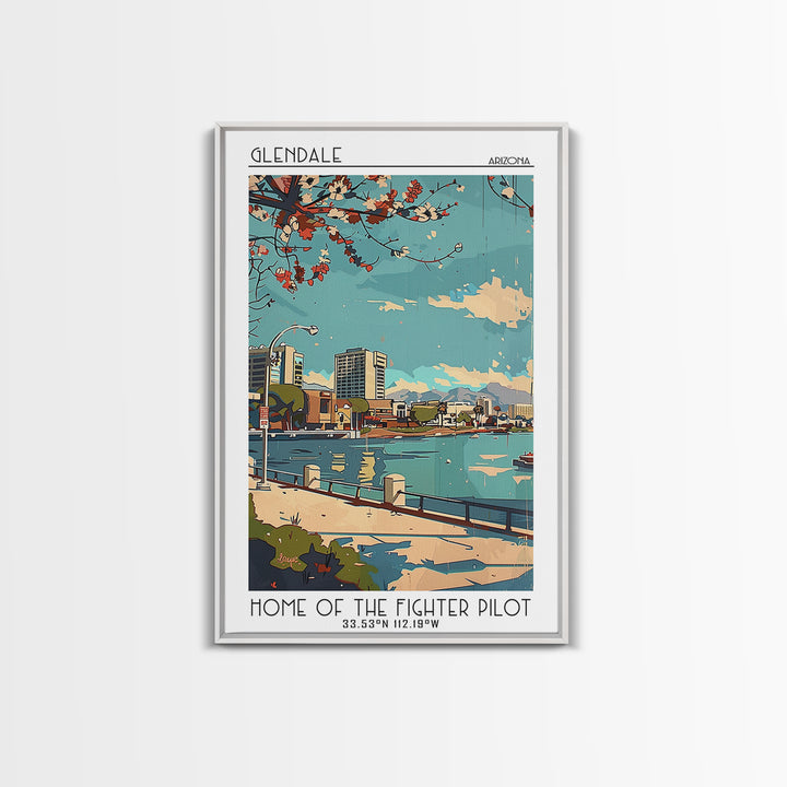 Glendale Travel Poster, Framed Canvas Print, Vintage Travel Print, City Wall Art, Vintage Poster, Vintage Travel Art, Travel Posters