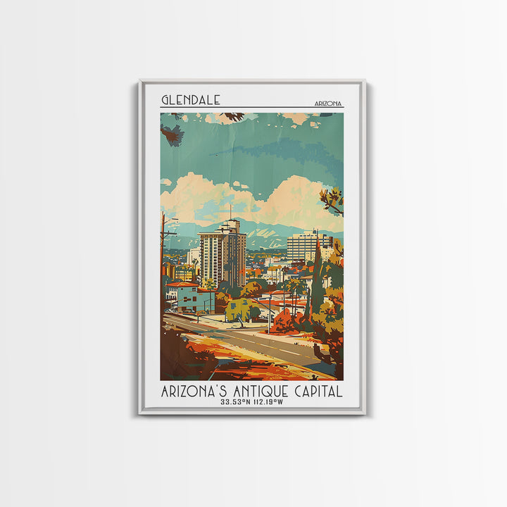 Glendale Arizona Travel Poster, Framed Canvas Print, Poster Print, Travel Wall Art, Minimalist Poster, Travel Prints, Fine Art Print