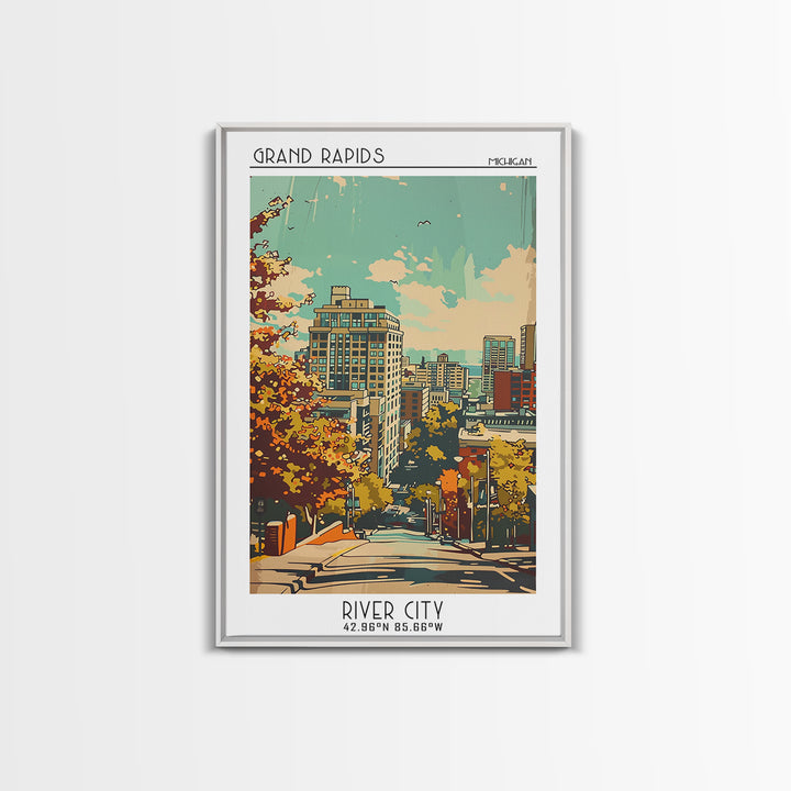 Grand Rapids Travel Poster, Canvas Print, City Art Print, Travel Wall Art, Vintage Travel, Art Print, Retro Wall Art, Fine Art Print