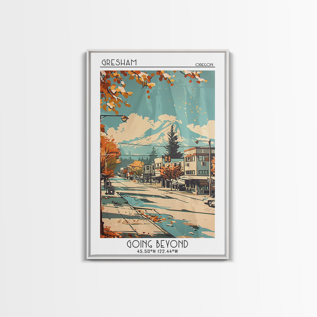 Gresham Oregon Travel Poster, Canvas Print, Poster Print, Travel Wall Art, Retro Travel Poster, Living Room Wall Art, Retro Wall Art