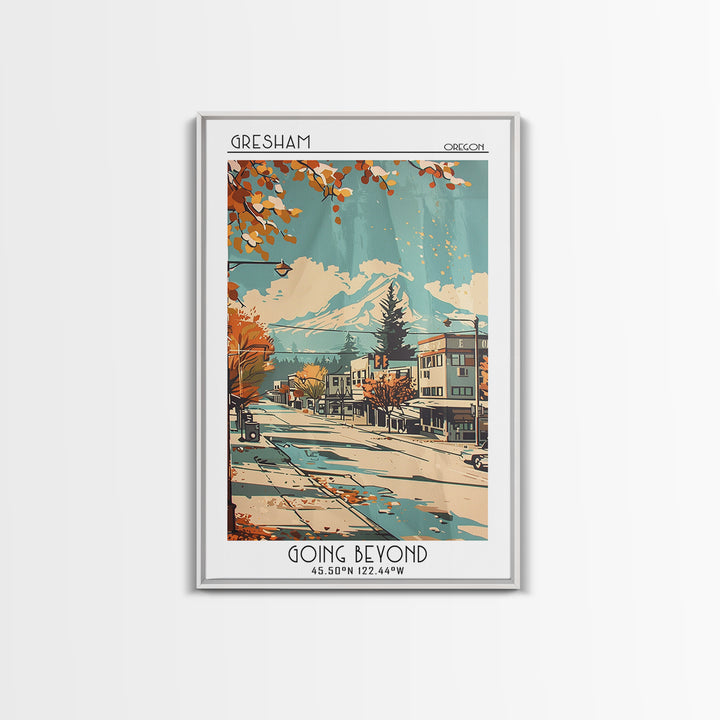 Gresham Oregon Travel Poster, Canvas Print, Poster Print, Travel Wall Art, Retro Travel Poster, Living Room Wall Art, Retro Wall Art