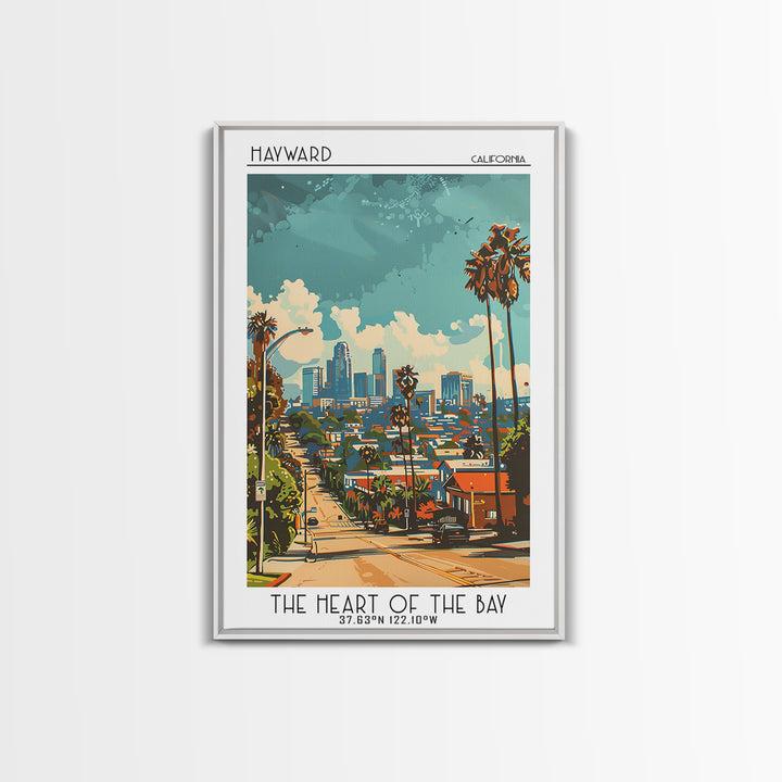 Hayward California Travel Poster, Canvas Print, Retro Travel Poster, City Wall Art, Travel Print, Travel Art Print, Gallery Wall Set