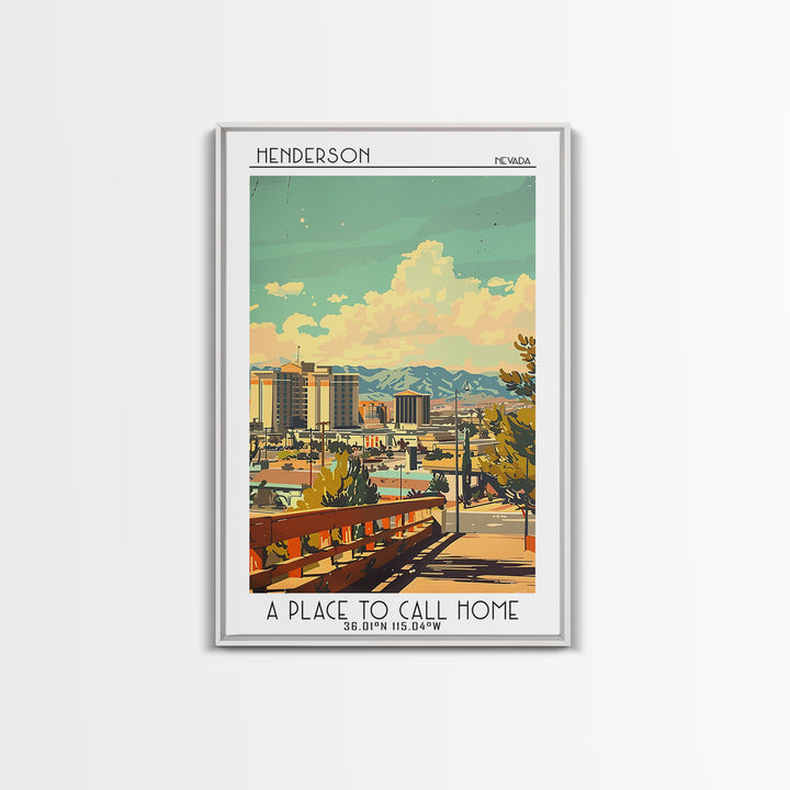 Henderson Nevada Travel Poster, Canvas Print, City Travel Poster, Vintage City Poster, Poster Print, Landscape Art, Gallery Wall Set