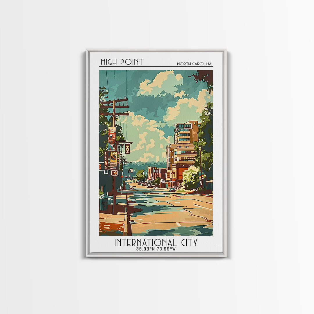High Point North Carolina Travel Poster, Canvas Print, Travel Art Print, Modern Wall Decor, City Art Print, Home Decor, Travel Decor