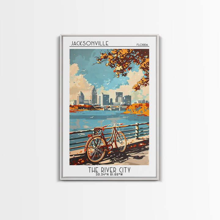 Jacksonville Travel Poster, Canvas Print, City Art Print, Travel Wall Art, City Travel Poster, Vintage Travel Art, City Illustration