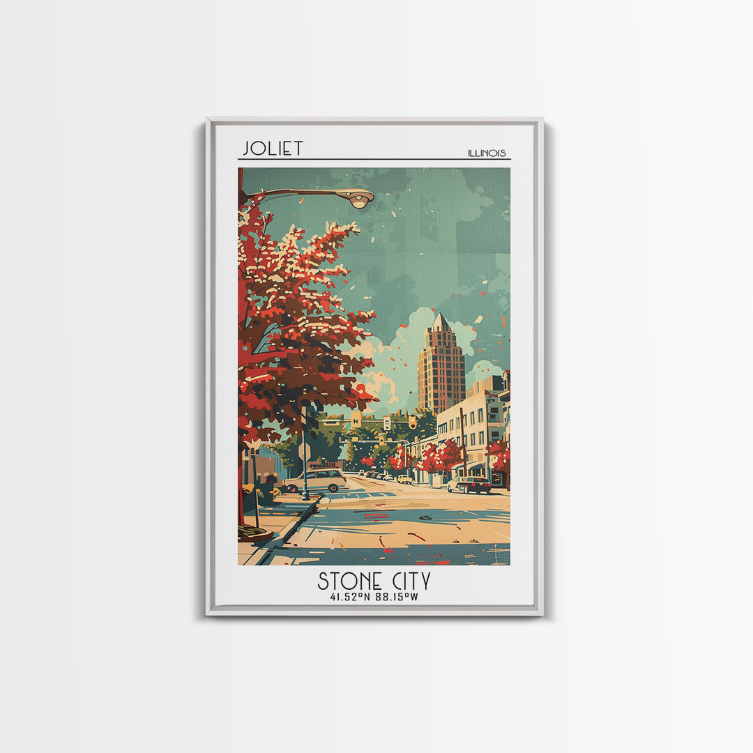 Joliet Illinois Travel Poster, Canvas Print, Poster Print, Travel Wall Art, Wanderlust Gift, Home Office Decor, Mid Century Wall Art