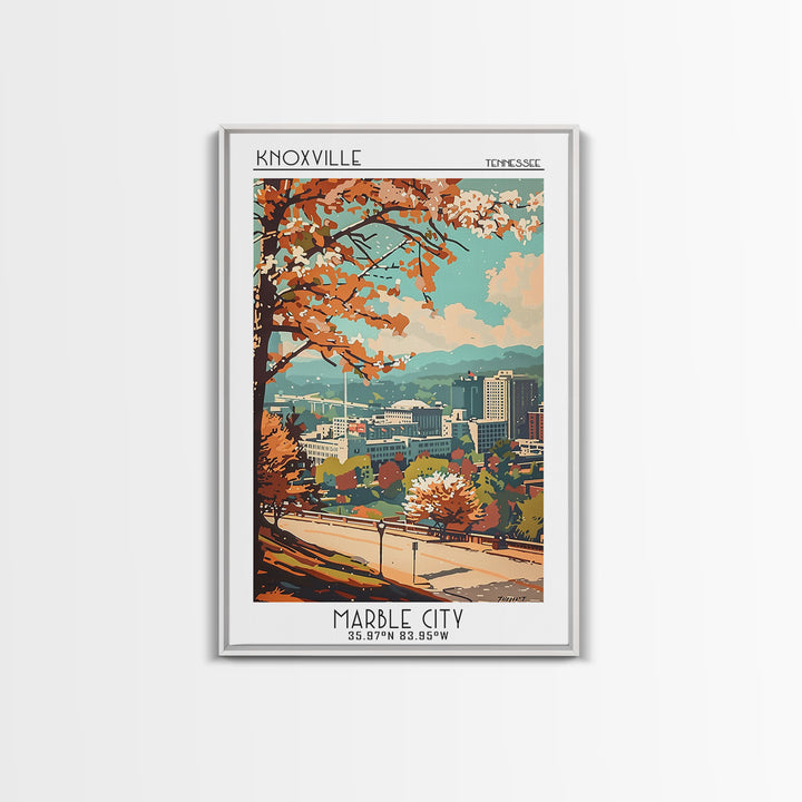 Knoxville Travel Poster, Framed Canvas Print, City Art Print, Travel Wall Art, Vintage Posters, Living Room Wall Art, Retro Wall Art