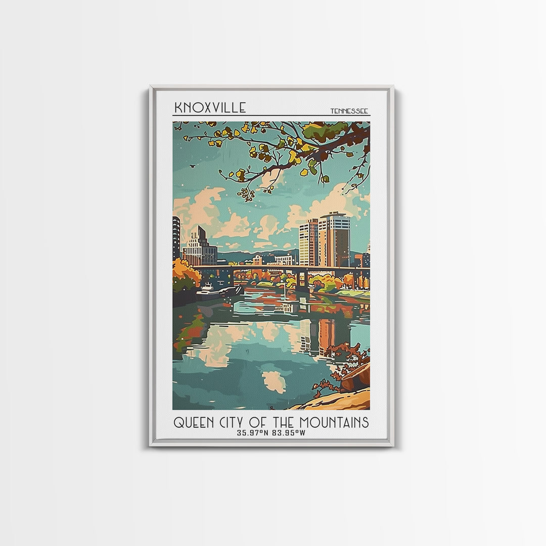 Knoxville Tennessee Travel Poster, Framed Canvas Print, City Travel Poster, Travel Wall Art, Travel Prints, Wall Art, Travel Posters