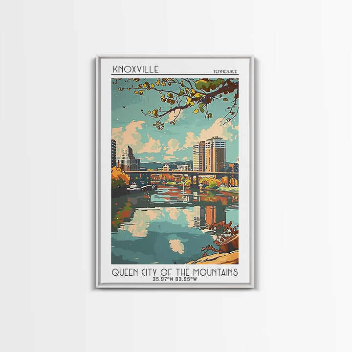Knoxville Tennessee Travel Poster, Framed Canvas Print, City Travel Poster, Travel Wall Art, Travel Prints, Wall Art, Travel Posters