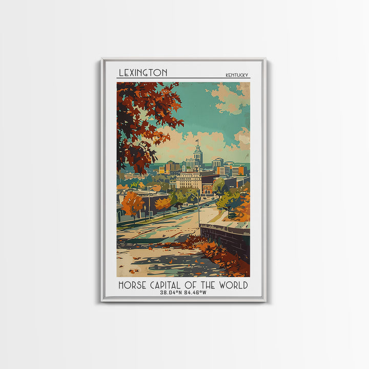 Lexington Travel Poster, Framed Canvas Print, Vintage Travel Print, City Wall Art, Minimalist Poster, Travel Posters, Fine Art Print
