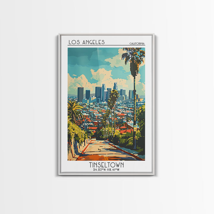 Los Angeles California Travel Poster, Canvas Print, Poster Print, Travel Wall Art, Modern Wall Decor, Gallery Wall Set, Travel Print