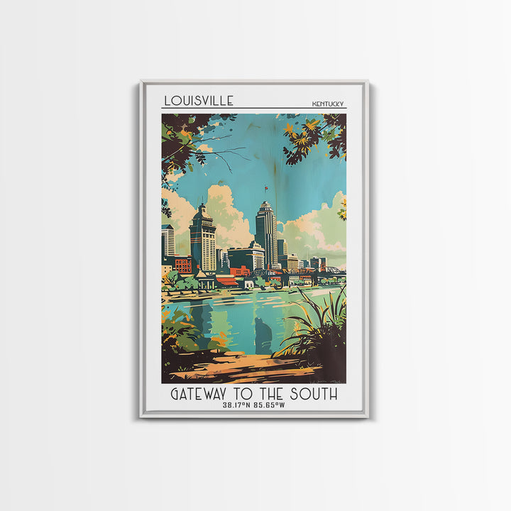 Louisville Travel Poster, Framed Canvas Print, Poster Print, Travel Wall Art, Travel Wall Decor, Poster Art, Wall Art, Landscape Art