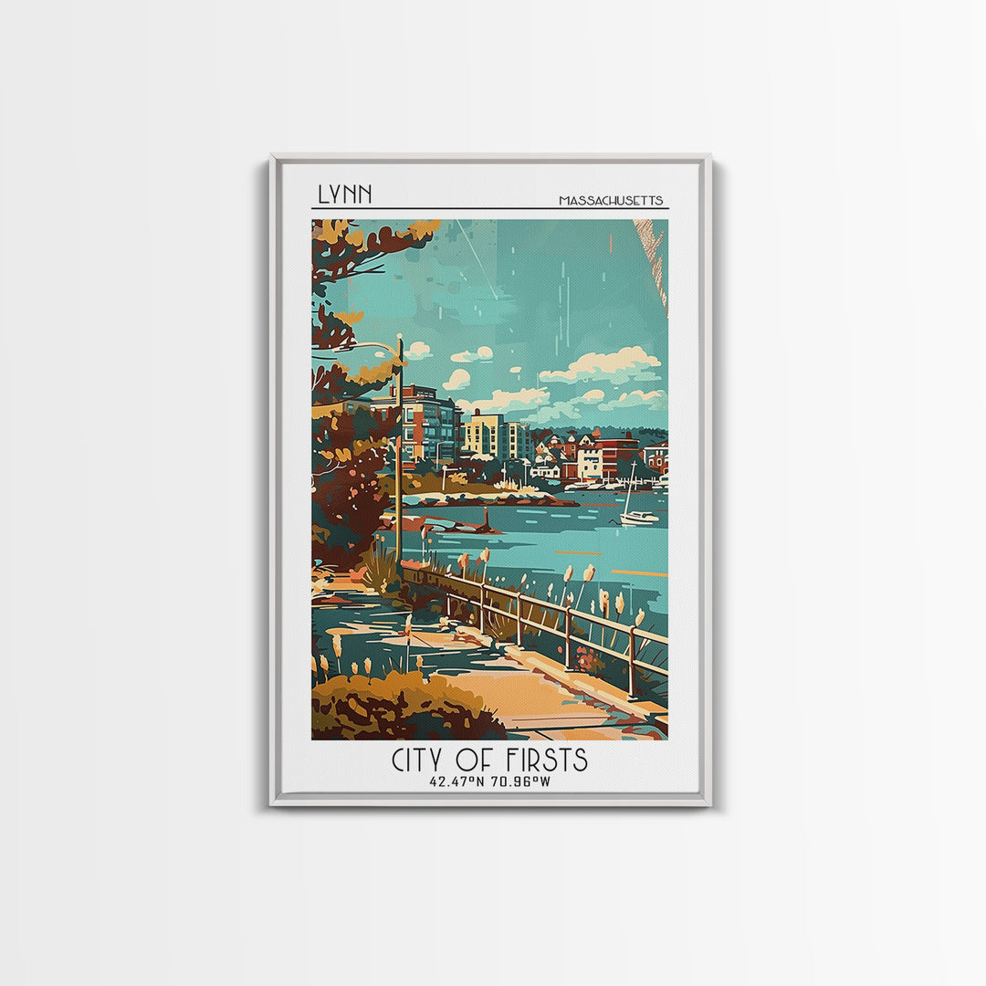 Lynn Travel Poster, Canvas Print, Retro Wall Art, Travel Print, Gallery Wall Set, Fine Art Print, Vintage Travel Art, Vintage Poster