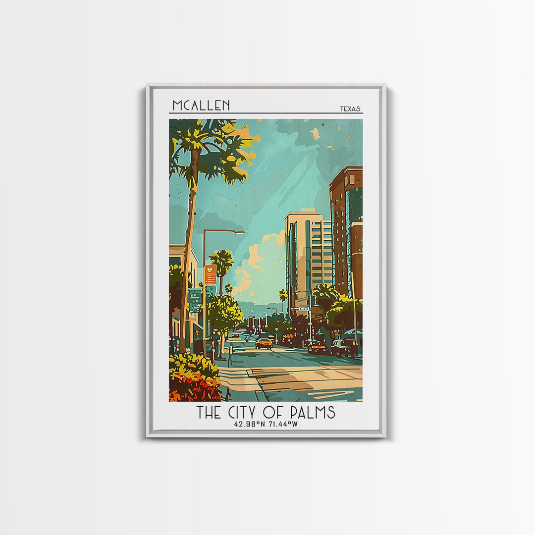 McAllen Texas Travel Poster, Framed Canvas Print, Poster Print, Travel Wall Art, Vintage Posters, Retro Wall Art, Vintage Travel Art
