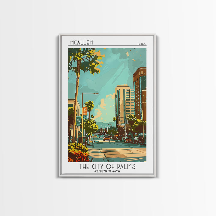 McAllen Texas Travel Poster, Framed Canvas Print, Poster Print, Travel Wall Art, Vintage Posters, Retro Wall Art, Vintage Travel Art