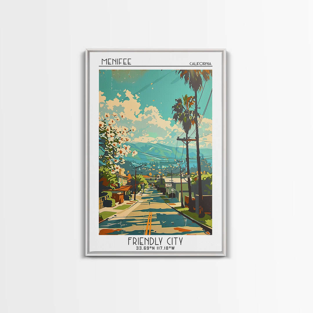 Menifee Travel Poster, Canvas Print, Travel Prints, Landscape Art, Travel Print, Retro Travel Poster, Poster Print, Gallery Wall Set