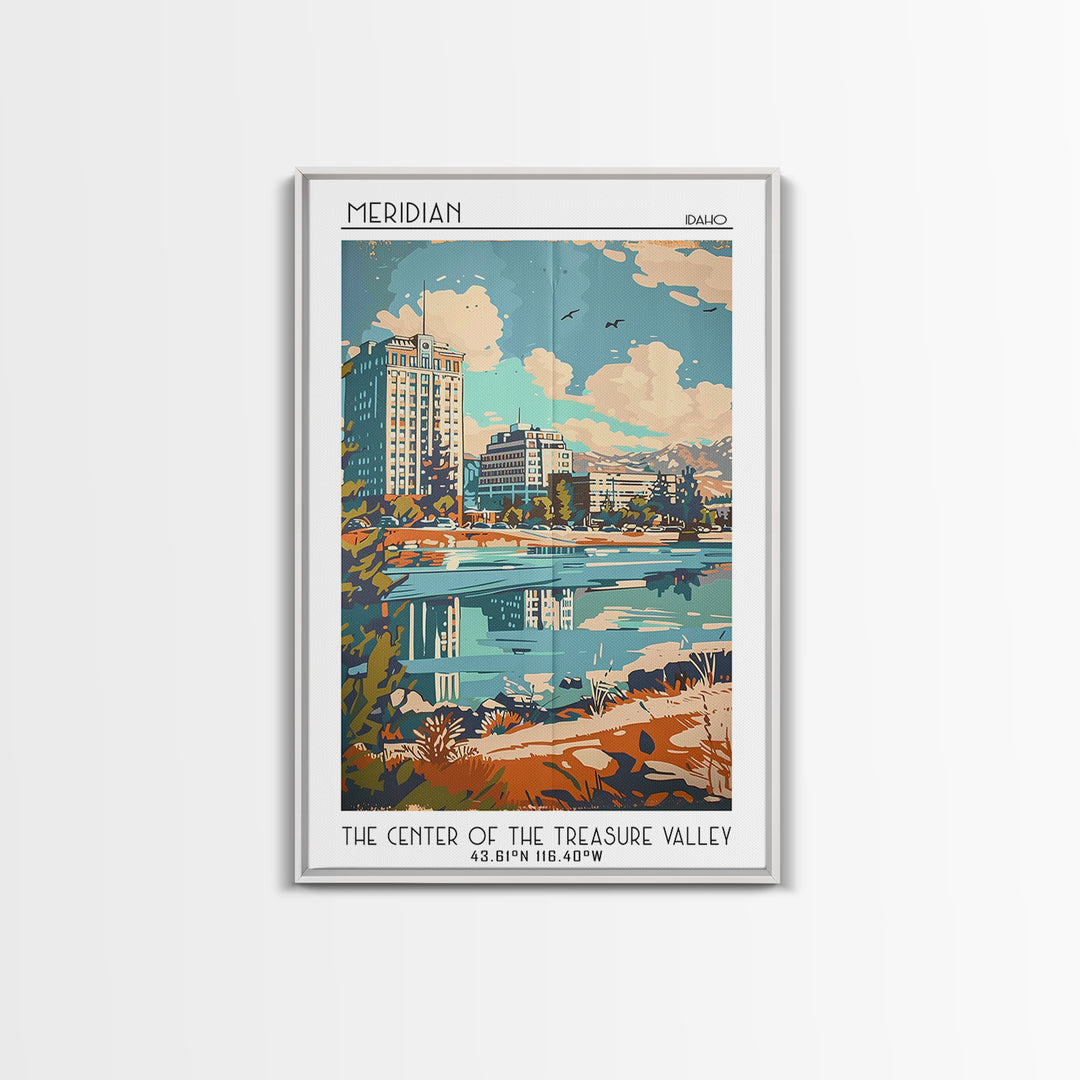 Meridian Travel Poster, Framed Canvas Print, City Travel Poster, Travel Wall Decor, Poster Art, Home Decor, Travel Posters, Wall Art
