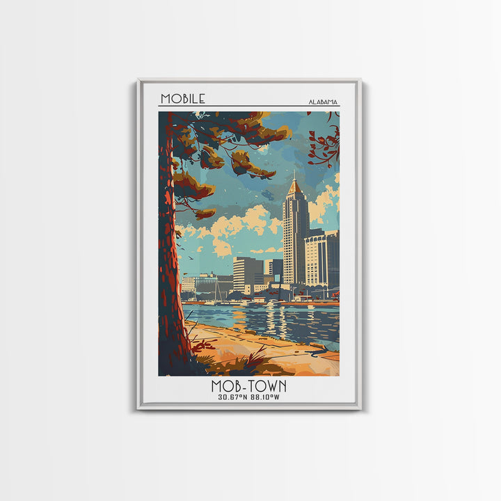 Mobile Travel Poster, Canvas Print, Retro Wall Art, Travel Print, Travel Prints, Vintage Travel, City Wall Art, Vintage Travel Print