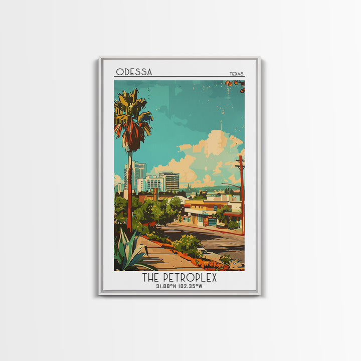 Odessa Travel Poster, Framed Canvas Print, City Travel Poster, Travel Wall Art, Wall Art, Mid Century Wall Art, Living Room Wall Art