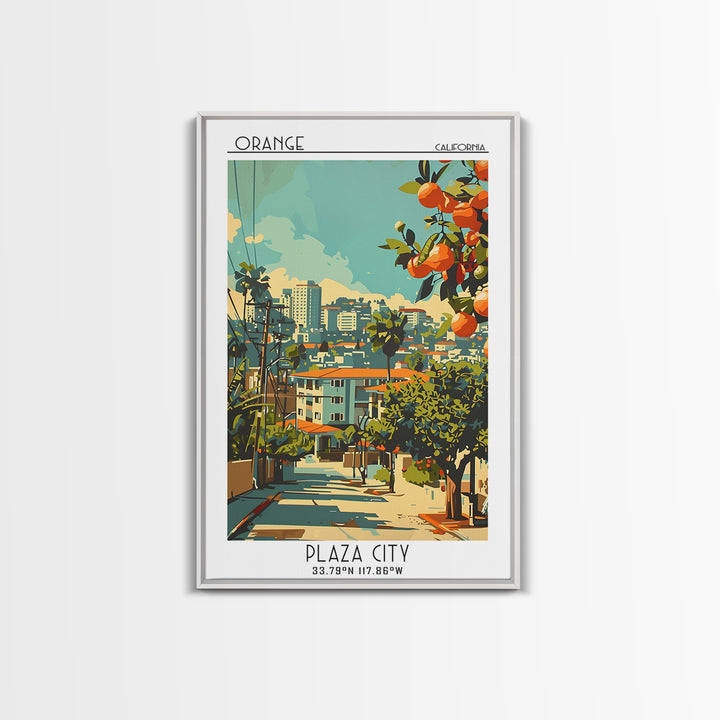 Orange Travel Poster, Canvas Print, Travel Wall Art, City Wall Art, Poster Print, Gallery Wall Set, Travel Art Print, Vintage Travel