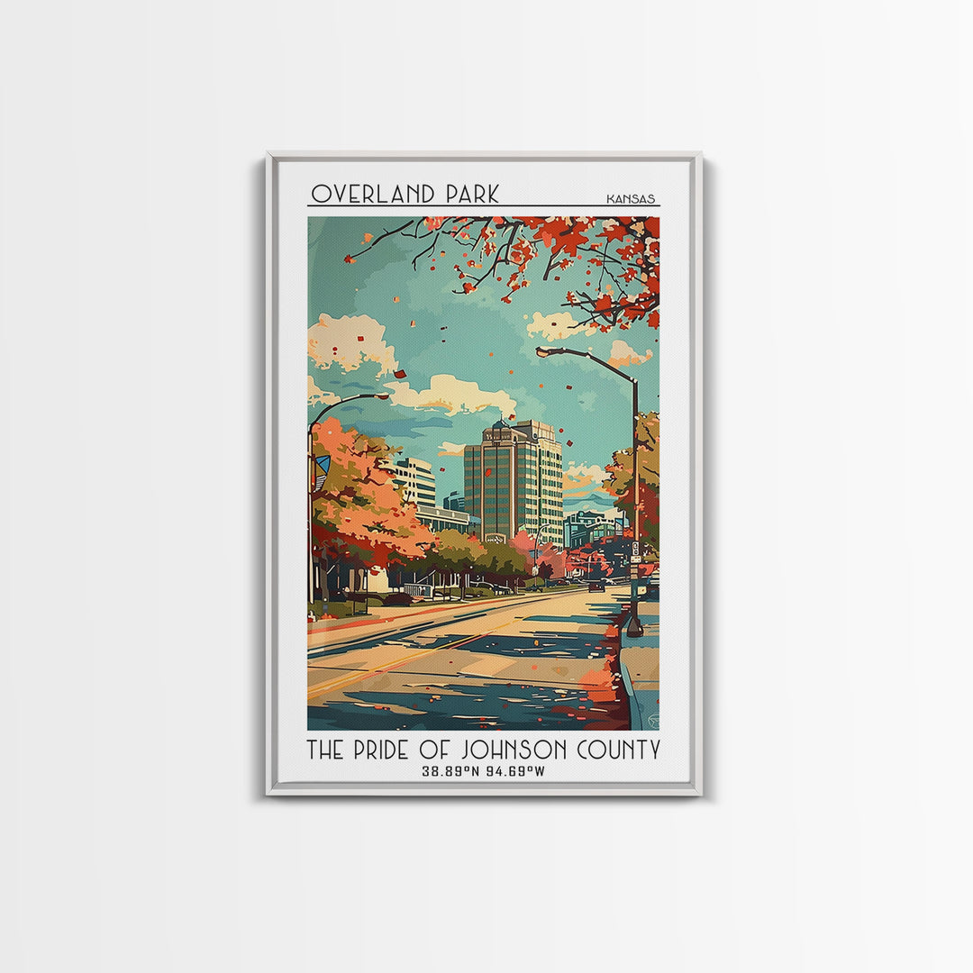 Overland Park Travel Poster, Canvas Print, Travel Wall Art, City Wall Art, Poster Art, Modern Wall Decor, Home Decor, Retro Wall Art