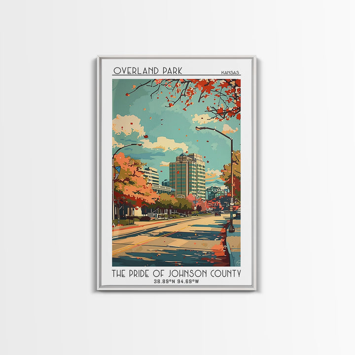 Overland Park Travel Poster, Canvas Print, Travel Wall Art, City Wall Art, Poster Art, Modern Wall Decor, Home Decor, Retro Wall Art
