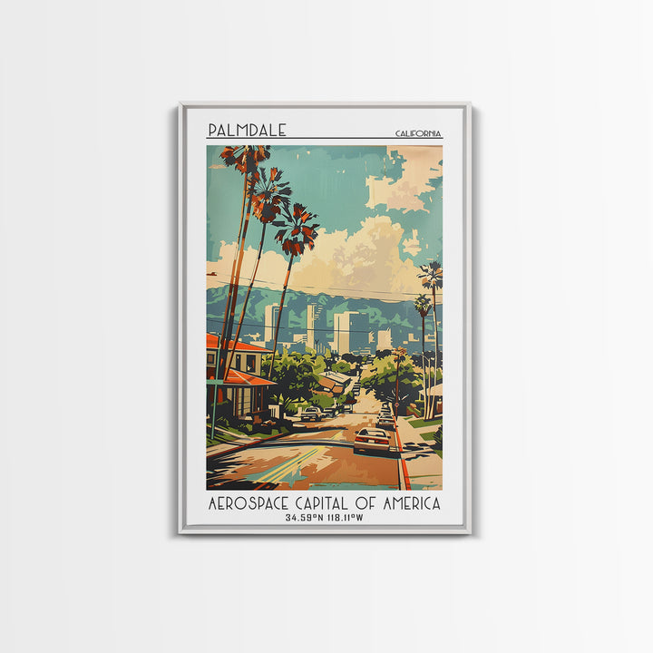 Palmdale California Travel Poster, Canvas Print, Poster Print, Travel Wall Art, City Wall Art, Wanderlust Gift, Vintage Travel Print