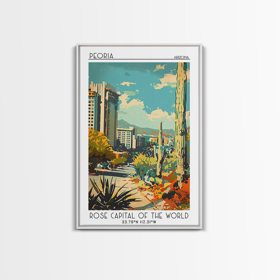 Peoria Arizona Travel Poster, Canvas Print, Poster Print, Travel Wall Art, Vintage Posters, Retro Travel Poster, Vintage City Poster