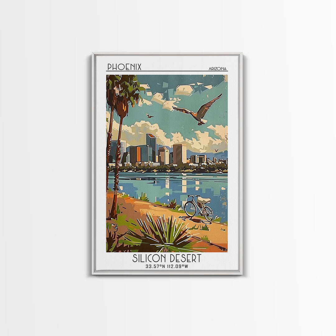Phoenix Arizona Travel Poster, Canvas Print, City Travel Poster, Travel Wall Decor, Poster Art, Poster Print, Wall Art, Travel Print