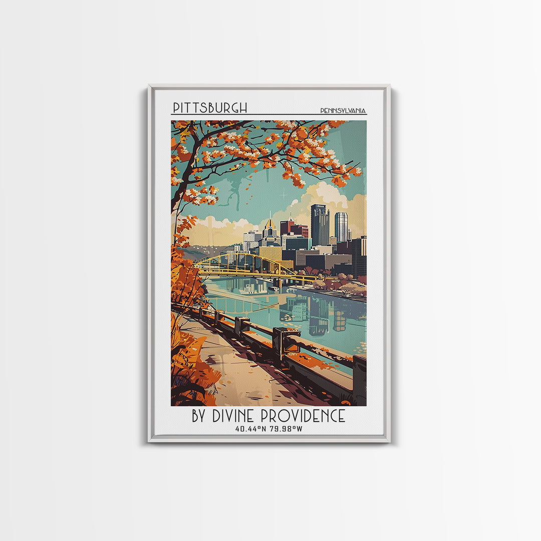 Pittsburgh Travel Poster, Canvas Print, City Travel Poster, Travel Wall Art, Vintage Travel Art, Gallery Wall Set, Minimalist Poster