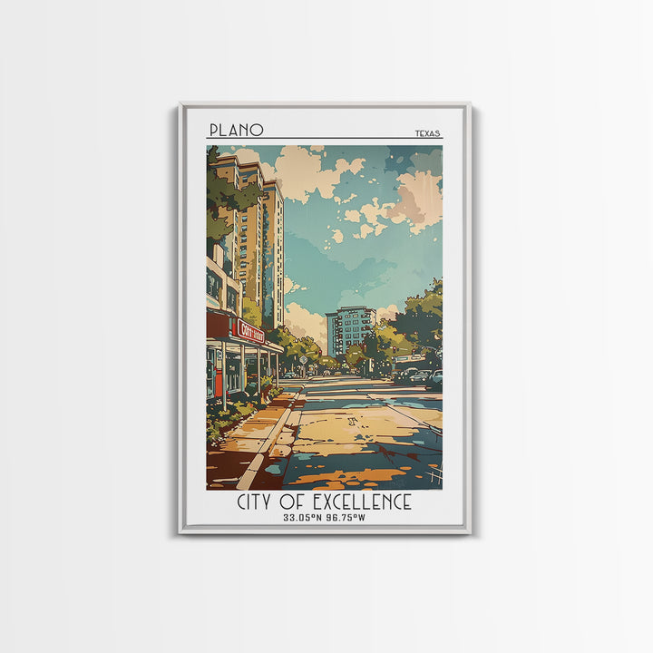 Plano Travel Poster, Canvas Print, Travel Prints, Landscape Art, Poster Print, Travel Wall Decor, City Travel Poster, City Art Print
