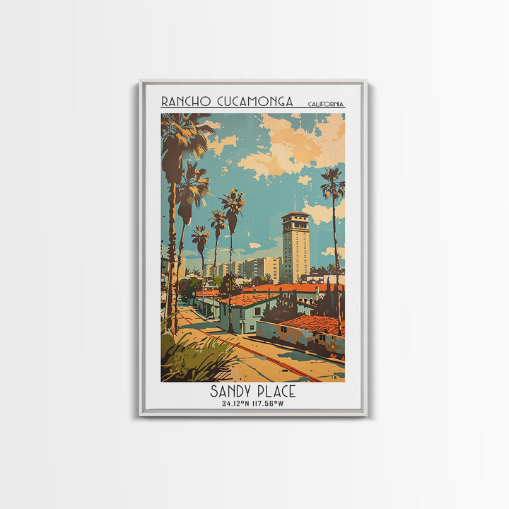 Rancho Cucamonga Travel Poster, Canvas Print, Vintage Travel Print, City Wall Art, Fine Art Print, City Illustration, Travel Posters