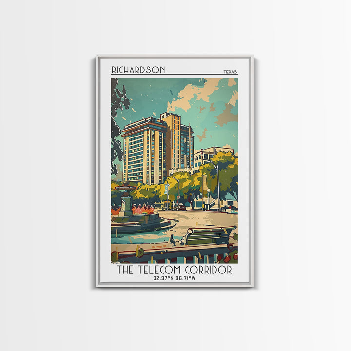 Richardson Travel Poster, Framed Canvas Print, Poster Print, Travel Wall Art, City Art Print, Travel Decor, Travel Posters, Wall Art