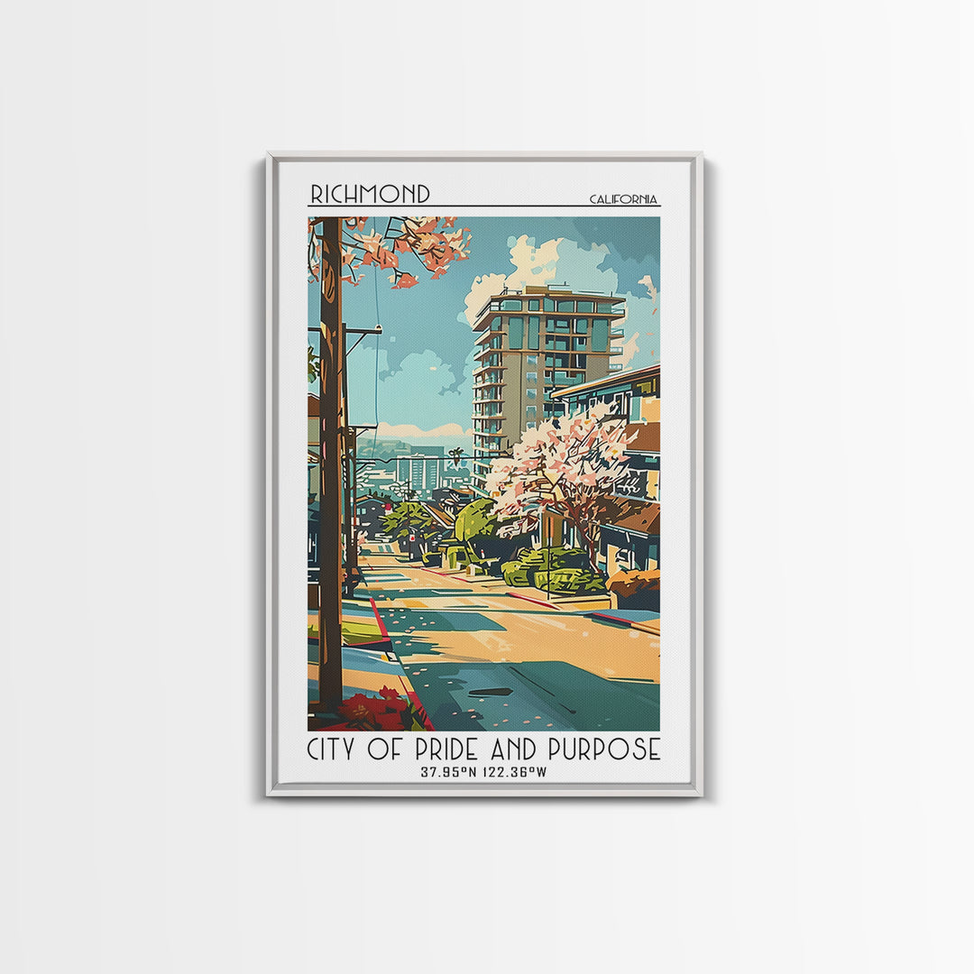 Richmond Travel Poster, Framed Canvas Print, City Travel Poster, Travel Wall Art, Vintage Travel Art, Fine Art Print, Travel Posters