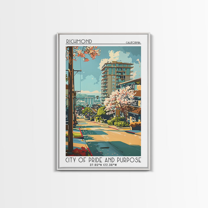 Richmond Travel Poster, Framed Canvas Print, City Travel Poster, Travel Wall Art, Vintage Travel Art, Fine Art Print, Travel Posters
