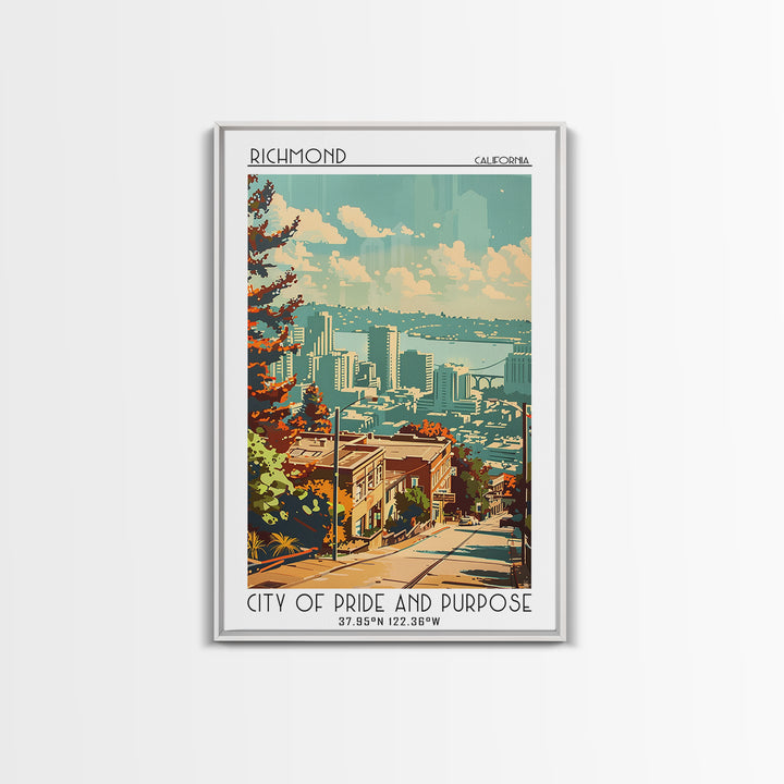 Richmond California Travel Poster, Canvas Print, Travel Wall Art, City Wall Art, Home Office Decor, Minimalist Poster, Landscape Art
