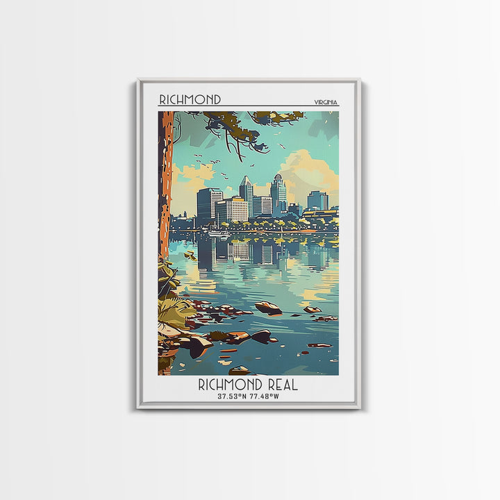 Richmond Virginia Travel Poster, Canvas Print, City Travel Poster, Travel Wall Art, Travel Art Print, Wall Art, Watercolor Cityscape